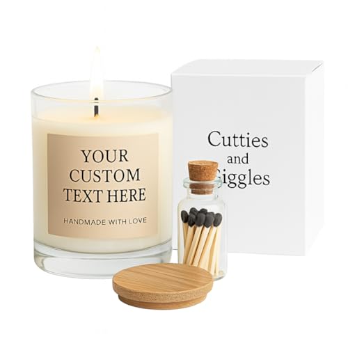 Candela di soia personalizzata | Messaggio personalizzato e design fatto a mano | Elegante set regalo