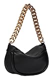 Obermaterial: Leder Liebeskind Berlin Fab 3 Gold CHAIN Hobo Schultertasche, Small (HxBxT 15cm x 24cm x 6cm), Black