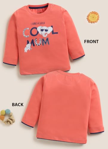 Image of LuvLap Baby Boys Regular Fit 100% Cotton Full Sleeves Boys T-Shirt Set Pack of 4