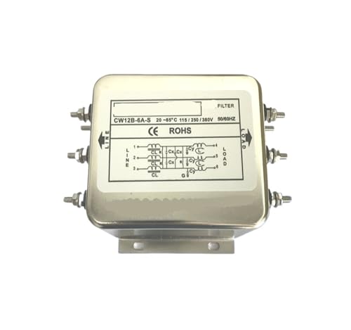 Filtro trifásico CW12B-6A-S de tres hilos y 380V para control de interferencias