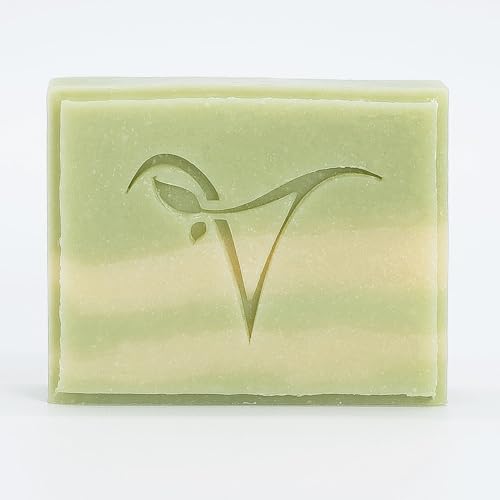 VioVero Naturkosmetik Menta mano y jabón de ducha, jabón verde, jabón sólido, jabón biodegradable, pieza de jabón 100g