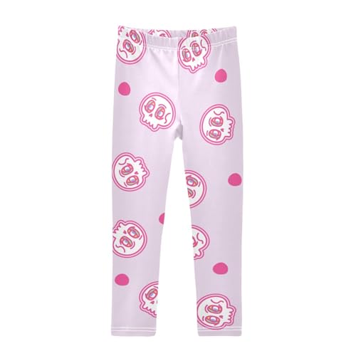 Cute Skull Girls Leggings,Workout Leggings for Girls Toddler Athletic Legging Size for 3-10T