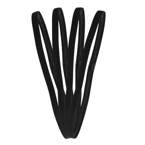 DINHEAROM 4 Piezas Diadema Deportiva Diadema de Yoga Diadema elástica para Deporte Diademas elásticas Negras para Mujeres Diademas elásticos Deportivos Delgados Diadema Doble poliéster Black
