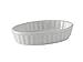 Tuxton BWK-0502 Vitrified China Oval Fluted Creme Brulee Dish, 5 oz, White (Pack of 12)