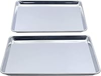 Checkered Chef Baking Sheet Twin Pack- 2 Aluminum Cookie Sheets - Rimmed Baking Sheets - Half Sheet Pans for Baking - Baking Trays