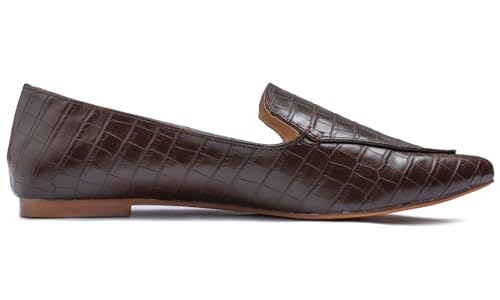 Image of FEVERSOLE Women's Loafer Flat Pointed Fashion Slip On Comfort Driving Office Shoes