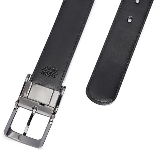 Hgvcfcv 1Pcs Men's Genuine Leather Reversible Belt Rotated Buckle Two In One Big And Tall Mens Belt4