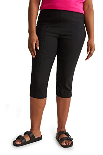 C&A Damen Pull-On Hosen Große Größen Slim Viskose|Stretch schwarz 50...