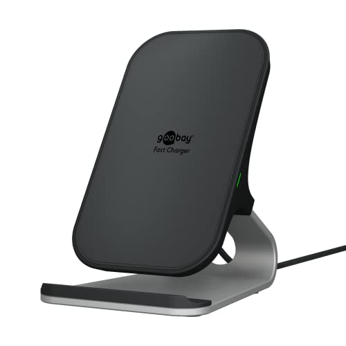 Goobay 52955 Wireless Charger 10W Qi Station de Charge Support de téléphone Portable/Chargeur de Table sans Fil/Station de Charge inductive Support de téléphone Portable Chargeur à Induction