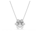 Swarovski Wisiorek Idyllia, Szlify różnorodne, Płatek śniegu, Biały, Powłoka z rodu