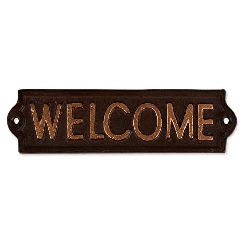 Welcome Cast Iron Sign Welcome, 8.19x3.24 Cover