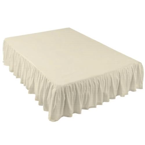 Falda de cama Queen de tela de lujo hotelera y confección resistente 2