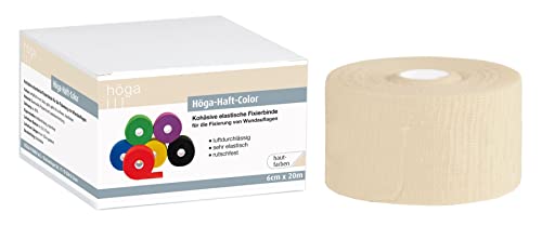 Höga-Haft-Color 6 cm x 20 m hautfarben, selbsthaftende, kohäsive, elastische Fixierbinde