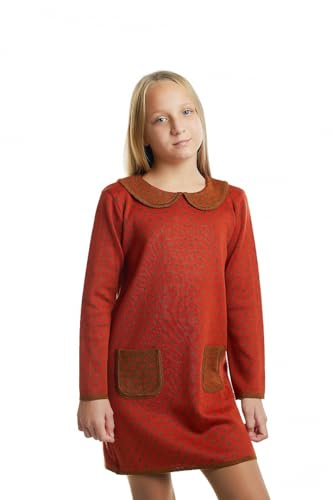 Robe fille jersey terracotta confortable Arte Mio anti-irritation poches