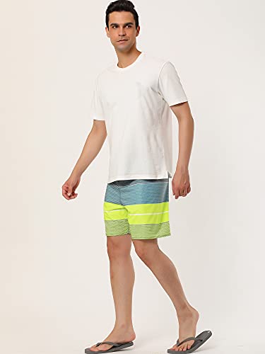 Lars Amadeus Men's Summer Printed Drawstring Color Block Swim Beach Shorts Boardshorts4