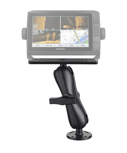 Image of Strg 1.5 inch Ball Mount with 5.9 inch Double Socket Arm, Rectangular Plate and Round Base, Aluminum C Size 1.5 inch Ball Fish Finder Mount for Garmin Lowrance Fish Finder Mounting Tablet Laptop Mounting