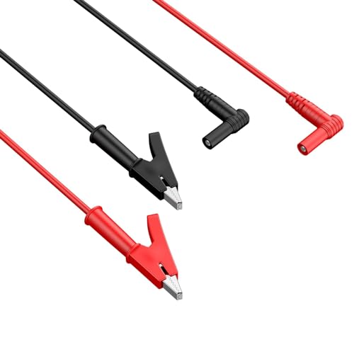 Proster 4mm Banana Plug to Alligator Clip - 15A 1000V Pure Copper Flexible Electrical Test Cable One Meter for Multimeter Electrical Clamp Meter Testing