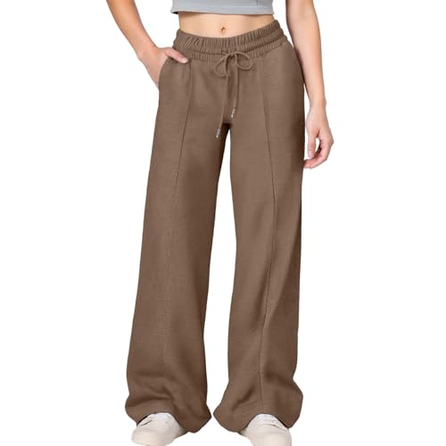 Girls Baggy Sweatpants Loose Wide Leg Sweat Pants Cute Elastic Waist Track Workout Joggers Trousers with Pockets