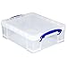 Really Useful Box Stackable 8.1 Liter Plastic Storage Container Bin with Snap Lid & Built-In Clip Lock Handles for Home & Office Organization (5 Pack)