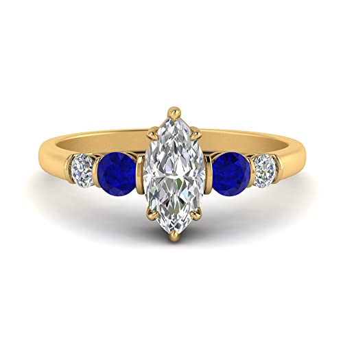 Anillo de compromiso de diamantes marquesa que soluciona el problema de tallas 3