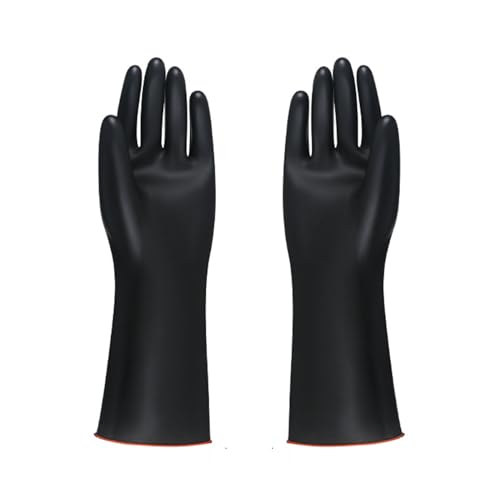 JinliangGuo One Pair Waterproof Resist Safety Work Gloves Resist Strong Acid Rubber Garden Gloves Heavy Duty Rubber Gloves for Acid and Alkali Protection