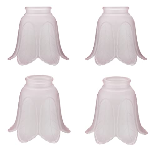 Aspen Creative 23102-4A Transitional Pink Rose Leaf Ceiling Fan Replacement Glass Shade, 2-1/8" Fitter Size x 5" Diameter x 4-1/4" Height, 4 Pack by Aspen Creative - Used condition - US$31.41