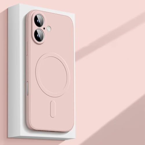 HJZSZX For iPhone 16 Pro�p �t�̃V���R�� �}�O�l�b�g�P�[�X ���C�����X�[�d �\�t�g�J�o�[ (For iPhone 16 Pro�p/���C�g�s���N)