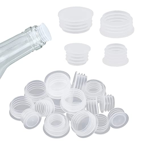 PROUSKY 20-Piece Salt & Pepper Shaker Set, Clear Plastic Stoppers