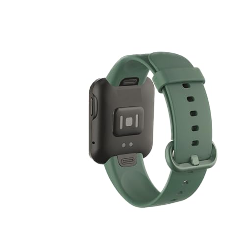 Image of YODI Soft Silicone With Metal Buckal Classic Strap Bands for Redmi Watch 2 Lite /Redmi GPS Smart Watch Only, Comfort and Flexible Straps for Men Women and Kids (BLACK /GREEN)