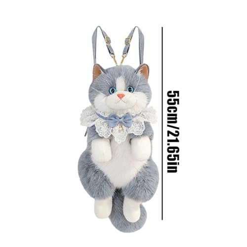 Mochila de peluche de gato elegante para salidas casuales de mujeres 2