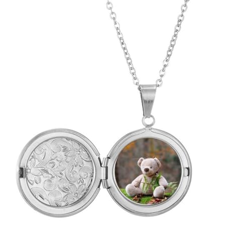 Collier médaillon photo Bear ry Science Nature bijoux pendentif porte photo souvenirs