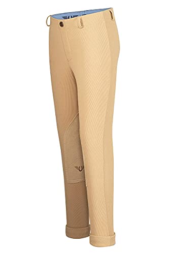 TuffRider Girl's Ribb Lowrise Pull-On Jods, Light Tan, 10