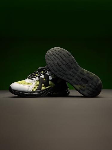 Image of The Souled Store Urban Blaze: Green Lab Sneakers - Metallic PU & Mesh Upper | Samurai PU Insole | Lightweight EVA Midsole | Men's Stylish Low Top Sneakers