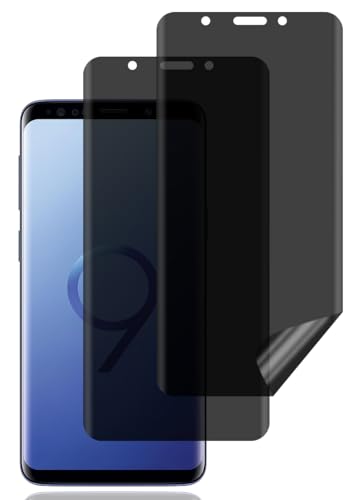 Sichtschutz Schutzfolie für Samsung Galaxy S9 [2 Stück], Privacy Schutzfolie, Sichtschutzfolie, Kratzfest, Blasenfrei, Anti-Fingerprint, Anti-Spy Flexibler TPU Bildschirmschutzfoli für Samsung Galaxy S9
