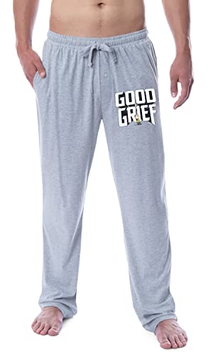 Peanuts Mens' Charlie Brown Good Grief Character Sleep Pajama Pants