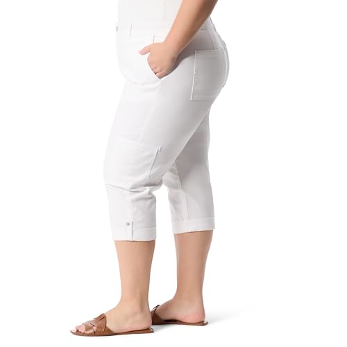 Gloria Vanderbilt Women's Cargo Capri Tab Roll Cuff with Zip Front and Elastic Waist Standard2