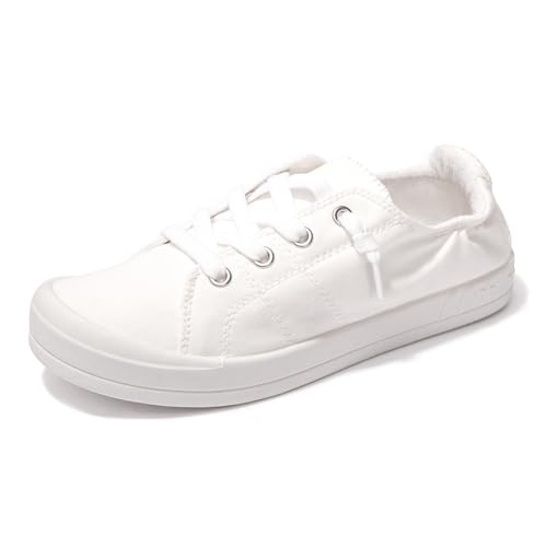 BENEKER Women's Platform Canvas Sneakers Low Top Fashion Sneakers Classic Slip-On Comfort Walking Shoes