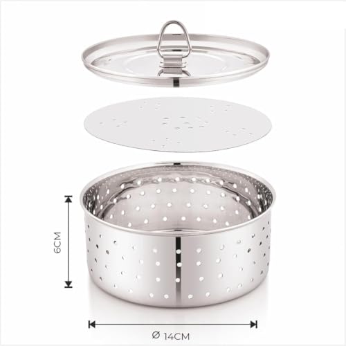 Image of JD Fresh Medium Stainless Steel Paneer Maker /Round Paneer Maker Mould Press with Lid /Quick Way Paneer Maker /Paneer Press Mould Use for Sprout, Tofu, Cheese and Paneer (Round)