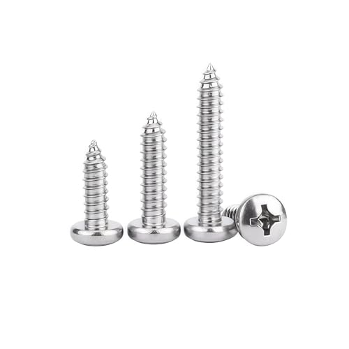 50個 M1 M1.2 M1.4 M1.7 M1.8 M2 M2.2 M2.3 M2.6、GB845 304ステンレス鋼クロスパン丸頭セルフタッピング木ネジ(18mm,M2.3)