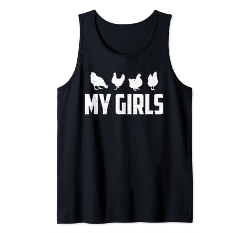 Chicken T-Shirt Funny Chicken Poultry MY GIRLS Farmer Camiseta sin Mangas
