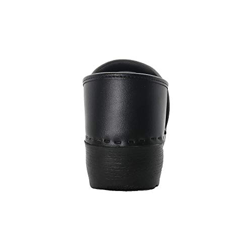 Bjork Swedish Comfort Men's Professional Leather Clogs (Eu-45, Black Smooth) #TOP4