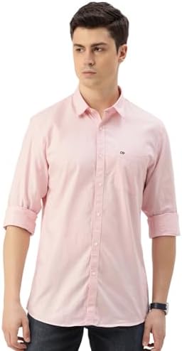 Peter England Men's Classic Slim Fit Full Sleeve Oxford Shirt | 100% Cotton