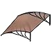 VIVOHOME Polycarbonate Window Door Awning Canopy Brown with Black Bracket 40 Inch x 40 Inch