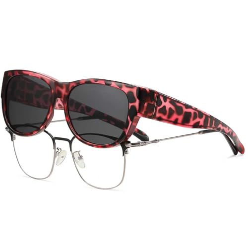 Image of HAOLOTA Sunglasses that Fit-Over Glasses Women Polarized, Trendy Cat Eye Sunglasses Wear Over Glasses, UV Protection