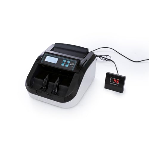 Image of Amazon Basics Note Counting Machine, 1100 Notes Per Minute Speed | UV /Magnetic /Infrared /Counterfeit Detector, Suitable for Counting Rupees, Note Counter with LCD Display, Value Counting