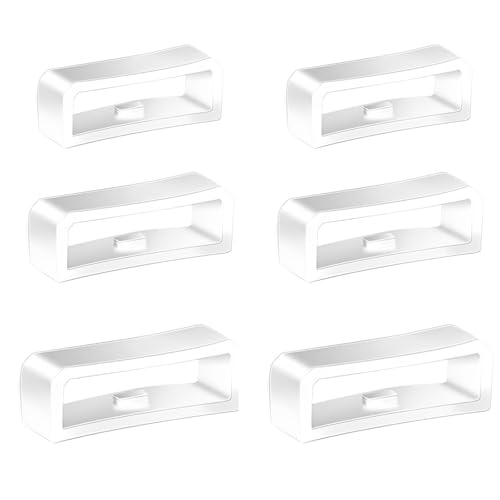 zuylikxy Paquete de 6 trabillas de silicona blanca para reloj – 18 mm/20 mm/22 mm anillos de cierre de repuesto para relojes inteligentes y deportivos