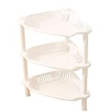 TEERFU Corner Shelf Organizer -Free Standing Bathroom 3 Tier Corner Shelf White