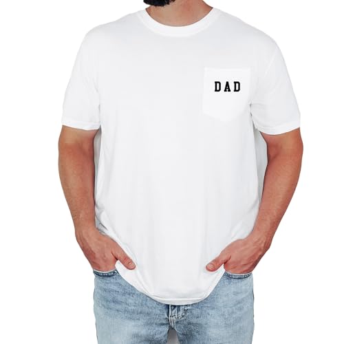 Dad Pocket Shirts for Men Daddy Garment Dyed Letter Printed T-Shirt Mama Graphic Tee Casual Short Sleeve Tops Tee3