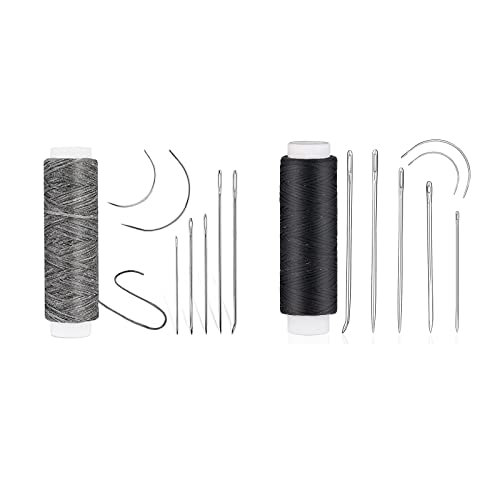 32 Yards Waxed Thread With Leather Hand Sewing Needles, 150D Flat Sewing Waxed Thread, And Leather Repair Needles For Home Upholstery Carpet Leather Canvas Repair And Sewing #TOP20