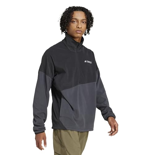 adidas Herren Terrex Multi Climawarm Fleece Anorak, Black/Carbon, XL